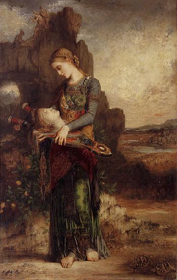 Gustave Moreau Thracian Girl Carrying the Head of Orpheus on His Lyre China oil painting art